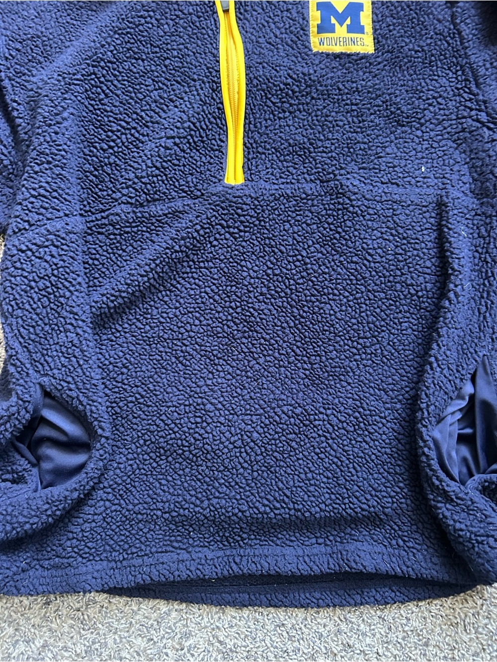 Pro Edge Michigan Wolverines Pullover Fleece Like Half Zip size Large - Picture 5 of 7